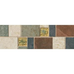 Daltile Continental Slate Multi-Colored 4 in. x 12 in. Porcelain Decorative Accent Floor and Wall Tile-CS71412DECO1P2 202624035