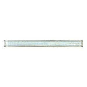 Daltile Cristallo Glass Aquamarine 3/4 in. x 8 in. Glass Pencil Accent Wall Tile-CR50348DECOA1P 202647691