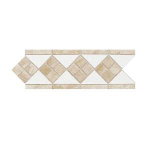 Daltile Fashion Accents Travertine Arctic White 4 in. x 12 in. Natural Stone Listello Wall Tile-FA51412LIST1P2 202665691