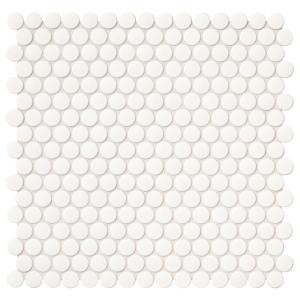 Daltile Finesse Glossy White 12 in. x 13 in. x 6.35 mm Porcelain Mosaic Tile-FE0811PNYRDHD1P 300049525