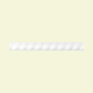 Daltile Polaris Gloss White 1/2 in. x 8 in. Glazed Ceramic Rope Accent Wall Tile-PL021/28ROPE1P2 202660018