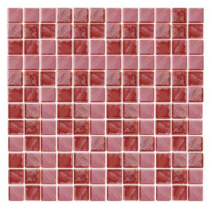 Epoch Architectural Surfaces Irridecentz I-Red-1415 Mosaic Recycled Glass 12 in. x 12 in. Mesh Mounted Tile (5 sq. ft. / case)-I-RED-1415 203434320