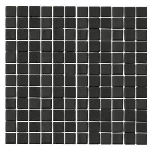 Epoch Architectural Surfaces Monoz M-Black-1401 Mosiac Recycled Glass Mesh Mounted Floor and Wall Tile - 3 in. x 3 in. Tile Sample-M-BLACK SAMPLE 203153245