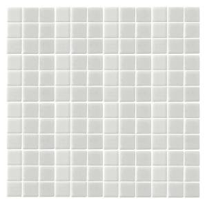 Epoch Architectural Surfaces Monoz M-White-1400 Mosiac Recycled Glass Mesh Mounted Floor and Wall Tile - 3 in. x 3 in. Tile Sample-M-WHITE SAMPLE 203153244