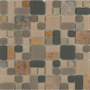 Epoch Architectural Surfaces No Ka 'Oi Hana-Ha420 Stone And Glass Blend 12 in. x 12 in. Mesh Mounted Floor & Wall Tile (5 sq. ft. / case)-HANA-HA420 203434375