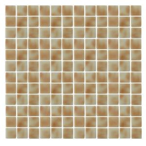 Epoch Architectural Surfaces Spongez S-Tan-1407 Mosaic Recycled Glass 12 in. x 12 in. Mesh Mounted Floor & Wall Tile (5 sq. ft. / case)-S-TAN-1407 203434354