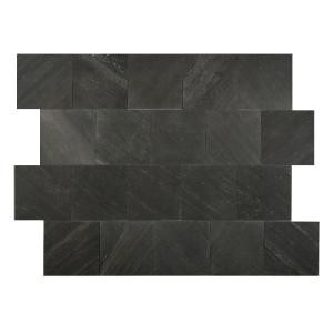 FastStone+ Black Line 6 in. x 6 in. Slate Peel and Stick Wall Tile (5 sq. ft. / pack)-70-048-02-01 207041449