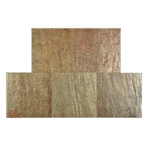 FastStone+ Copper 12 in. x 12 in. Slate Peel and Stick Wall Tile (5 sq. ft. / pack)-70-047-04-01 207041418