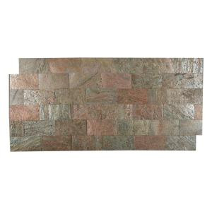 FastStone+ Copper 3 in. x 6 in. Slate Peel and Stick Wall Tile (5 sq. ft. / pack)-70-047-01-01 207041415
