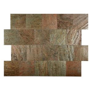 FastStone+ Copper 6 in. x 6 in. Slate Peel and Stick Wall Tile (5 sq. ft. / pack)-70-047-02-01 207041416