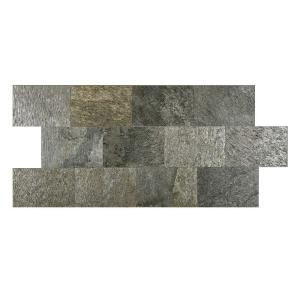 FastStone+ Silver Shine 6 in. x 9 in. Slate Peel and Stick Wall Tile (4.5 sq. ft. / pack)-70-046-03-01 207041388
