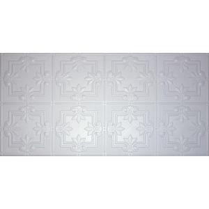 Global Specialty Products Dimensions Faux 2 ft. x 4 ft. Tin Style Ceiling and Wall Tiles in White-321 204592071