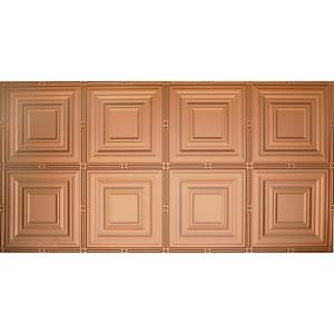 Global Specialty Products Dimensions Faux 2 ft. x 4 ft. Tin Style Ceiling and Wall Tiles in Copper-320-01 204592049