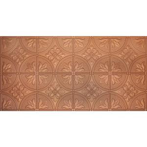 Global Specialty Products Dimensions Faux 2 ft. x 4 ft. Tin Style Ceiling and Wall Tiles in Copper-309-01 204592054