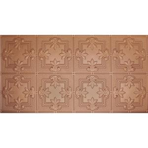 Global Specialty Products Dimensions Faux 2 ft. x 4 ft. Tin Style Ceiling and Wall Tiles in Copper-321-01 204592077