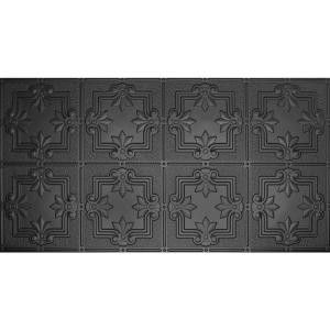 Global Specialty Products Dimensions Faux 24 in. x 48 in. Black Tin Style Ceiling and Wall Tiles-321-06 205148982