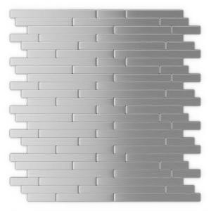 Inoxia SpeedTiles Linox 11.88 in. x 12 in. Self-Adhesive Decorative Wall Tile in Stainless Steel (24-Pack)-ID811-2 206688518