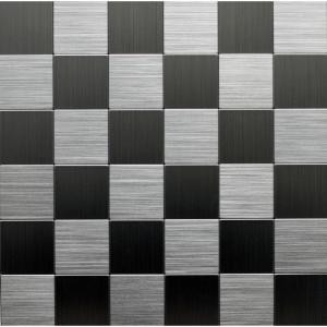 Instant Mosaic 12 in. x 12 in. Peel and Stick Brushed Stainless Metal Wall Tile-EKB-03-104 204312780