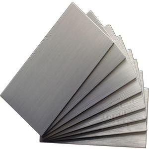 Instant Mosaic Peel and Stick Brushed Stainless Color 6 in. x 3 in. Metal Wall Tile (8-Pack)-EKB-03-101 204312769