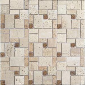 Instant Mosaic Peel and Stick Natural Stone 12 in. x 12 in. Wall Tile-EKB-04-107 205583530