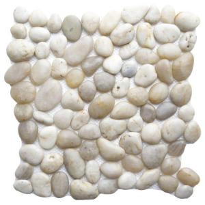 Islander Gray White 12 in. x 12 in. Natural Pebble Stone Floor and Wall Tile (10 sq. ft. / case)-20-1-GRY 205932332