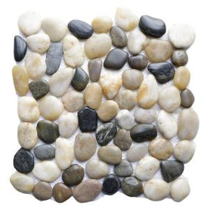 Islander Multi 12 in. x 12 in. Natural Pebble Stone Floor and Wall Tile (10 sq. ft. / case)-20-1-MLT 205932326