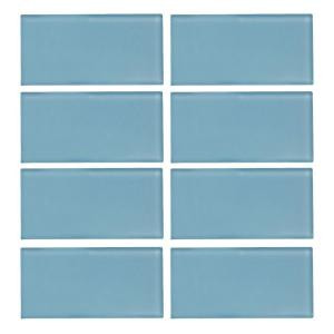 Jeffrey Court Caribbean Water Gloss 3 in. x 6 in. x 8 mm Glass Wall Tile-99514 202663560