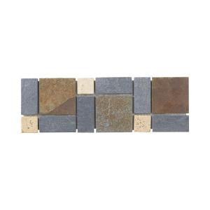 Jeffrey Court Charcoal 4 in. x 12 in. x 8 mm Slate Wall Accent Trim Tile-99121 202273542