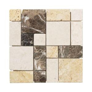 Jeffrey Court Creama Emperador 12 in. x 12 in. x 8 mm Marble Mosaic Floor/Wall Tile-99058 202273499