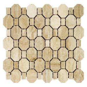 Jeffrey Court Crop Circles 10-3/4 in. x 11-1/8 in. x 6.74 mm Roma Travertine Mosaic Wall Tile-99772 205594411