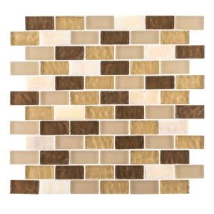 Jeffrey Court Roma Linea 12 in. x 12 in. x 8 mm Glass Onyx Mosaic Wall Tile-99202 202050763