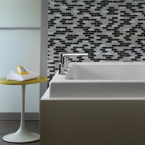 Jeffrey Court Silver Tradition Mini Brick 9.75 in. x 11.75 in. x 8 mm Glass Mosaic Wall Tile-99151 202019486