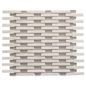 Jeffrey Court Summer Time Array 13.75 in. x 11 in. x 8 mm Glass/White Marble Mosaic Wall Tile-99719 204659616