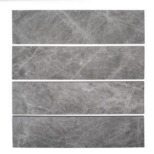 Jeffrey Court Tundra Grey 3 in. x 12 in. Marble Field Wall Tile (4-pieces/pack)-96006 207158350