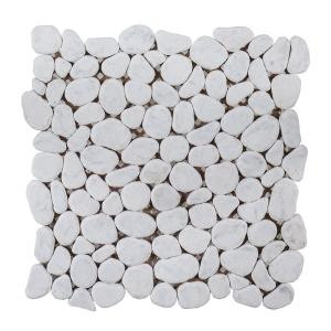 Jeffrey Court Winter Court Pebble 12 in. x 12 in. x 10 mm Honed Marble Stone Mosaic Tile-96005 207158349