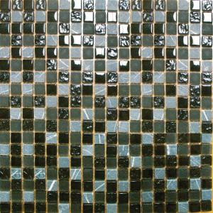 MS International Black Marquee 12 in. x 12 in. x 8 mm Glass and Stone Mesh-Mounted Mosaic Tile (10 sq. ft. / case)-SMOT-SGLS-5/8-05 202515357