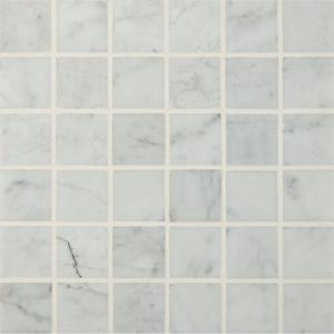 MS International Carrara White 12 in. x 12 in. x 10 mm Polished Marble Mesh-Mounted Mosaic Floor and Wall Tile (10 sq. ft. / case)-SMOT-CAR-2X2P 205762410