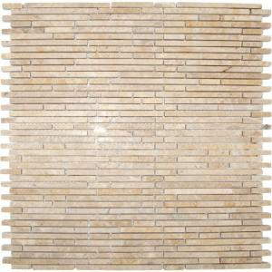 MS International Crema Ivy Bamboo 12 in. x 12 in. x 10 mm Honed Marble Mesh-Mounted Mosaic Tile-ST-CIB-10MM 202194720