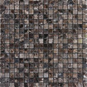 MS International Emperador Dark 12 in. x 12 in. x 10 mm Polished Marble Mesh-Mounted Mosaic Tile (10 sq. ft. / case)-SMOT-EMP-5/8-P 202508293