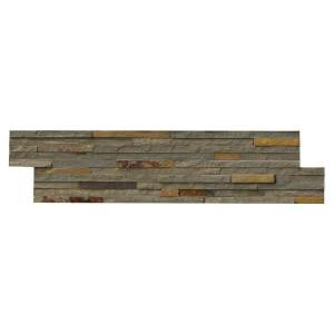 MS International Gold Rush Pencil Ledger Panel 6 in. x 24 in. Natural Slate Wall Tile (8 cases / 64 sq. ft. / pallet)-SGLDRUS624-PEN 205960161