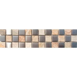 MS International Golden White/Metal Border 3 in. x 12 in. Floor and Wall Tile-THDW1-BOR-COR8 100664293