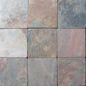MS International Multi Color 4 In. x 4 In. Tumbled Slate Floor and Wall Tile (1 sq. ft. / case)-THDW3-T-MC4X4T 100664322