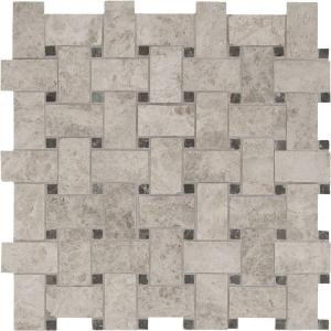 MS International Tundra Gray Basketweave 12 in. x 12 in. x 10 mm Polished Marble Mosaic Tile (10 sq. ft. / case)-TUNGRY-BWP 205308194