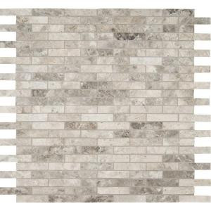 MS International Tundra Gray Interlocking 12 in. x 12 in. x 10 mm Polished Marble Mosaic Tile (10 sq. ft. / case)-TUNGRY-1X4P 205308178
