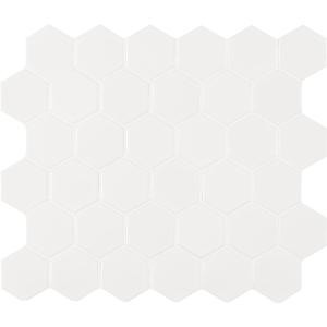 MS International White Hexagon 11 in. x 13 in. x 6 mm Porcelain Mesh-Mounted Mosaic Tile (19 sq. ft. / case)-NWHIHEX2X2 300229869
