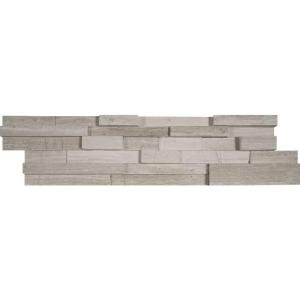 MS International White Oak 3D Ledger Panel 6 in. x 24 in. Honed Marble Wall Tile (10 cases / 60 sq. ft. / pallet)-MWHIOAK624-3DH 205960165