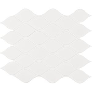 MS International White Tear Drop Glossy 11 in. x 11 in. x 6 mm Porcelain Mesh-Mounted Mosaic Tile (15.4 sq. ft. / case)-NWHITEARDROG 300229827