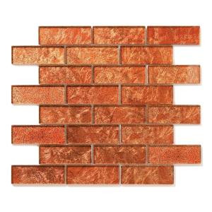 Solistone Folia Tamarind 12 in. x 12 in. x 6.35 mm Red Glass Mesh-Mounted Mosaic Wall Tile (10 sq. ft. / case)-9059 100659903