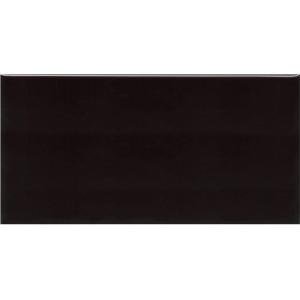 Solistone Hand-Painted Carbon Black 3 in. x 6 in. Glazed Ceramic Wall Tile (1.25 sq. ft. / case)-CARBON 3X6 207005066