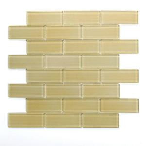 Solistone Mardi Gras St. Charles 12 in. x 12 in. x 6.35 mm Yellow Glass Mesh-Mounted Mosaic Wall Tile (10 sq. ft. / case)-9072.0 202018545